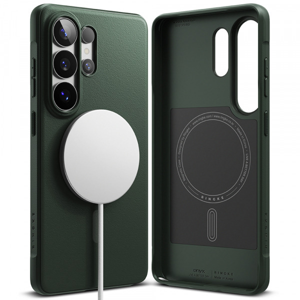Husa MagSafe pentru Samsung Galaxy S26 Ultra S948, Ringke, Onyx, Verde Inchis