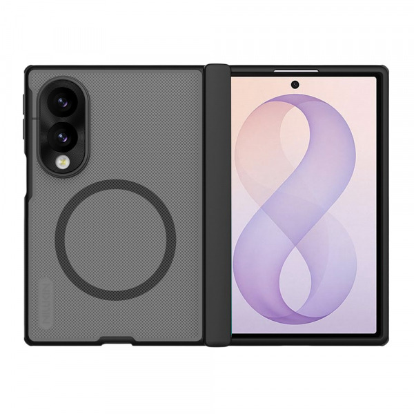 Husa MagSafe pentru Samsung Galaxy Z Fold8 F971, Nillkin, Super Frosted Shield, Neagra Transparenta