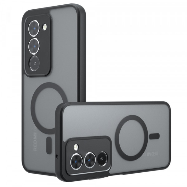 Husa MagSafe pentru Xiaomi Redmi 15 5G / 15 4G, Techsuit, PureFrost, Neagra Satinata