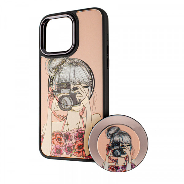 Husa MagSafe pentru Xiaomi Redmi A2 / A1, BOTER, MagPopsocket Photo Girl, Multicolor