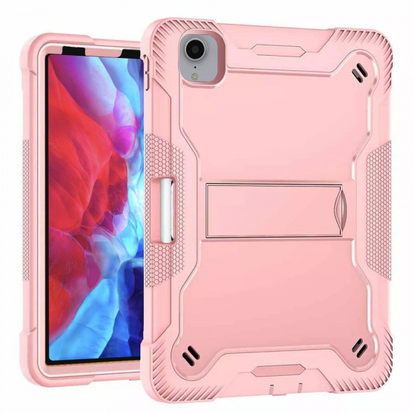 Husa pentru Apple iPad Pro 12.9 (2022) / Pro 12.9 (2021) / Pro 12.9 (2020) / Pro 12.9 (2018), Techsuit, Rugged TabShell, Roz