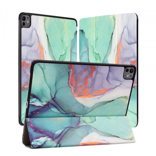 Husa pentru Apple iPad Pro 13 (2024), Techsuit, FoldPro Green Time, Multicolor