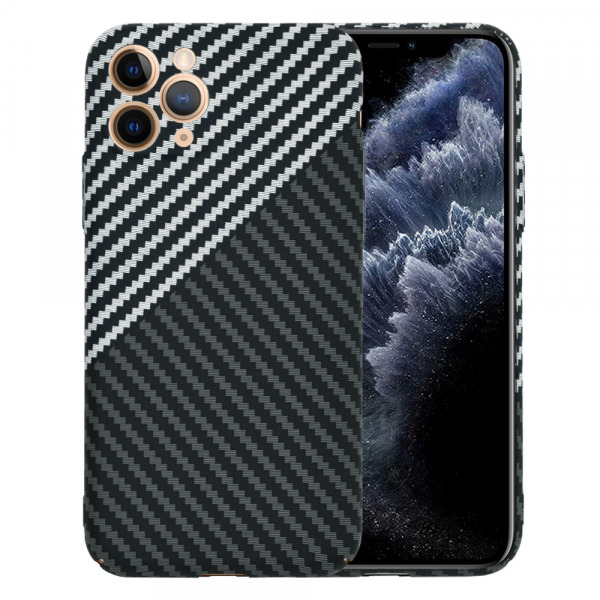 Husa pentru Apple iPhone 11 Pro, Techsuit, Carbonite FiberShell, Neagra Gri
