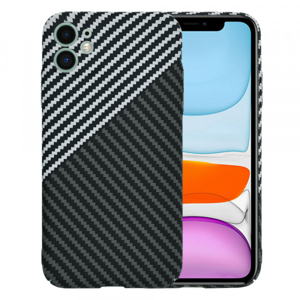 Husa pentru Apple iPhone 11, Techsuit, Carbonite FiberShell, Neagra Gri