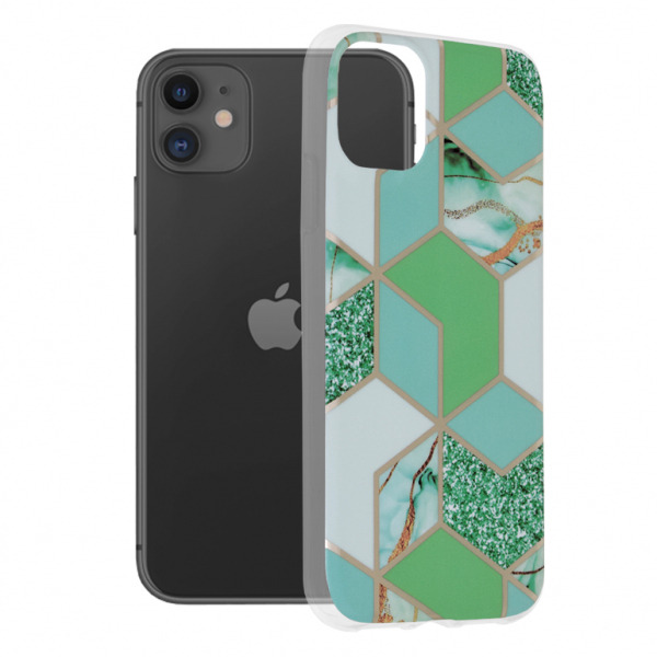 Husa pentru Apple iPhone 11, Techsuit, Marble, Verde