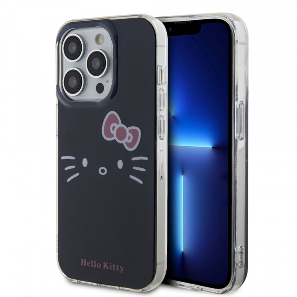 Husa pentru Apple iPhone 13 Pro, Hello Kitty, IML Kitty Face, Neagra