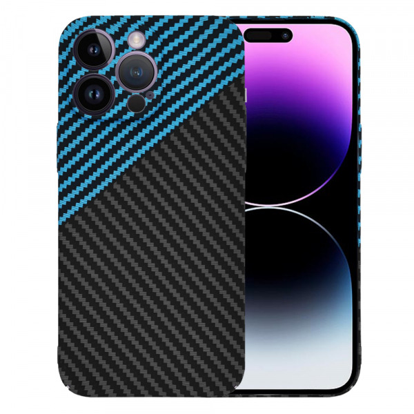 Husa pentru Apple iPhone 14 Pro Max, Techsuit, Carbonite FiberShell, Neagra Bleu