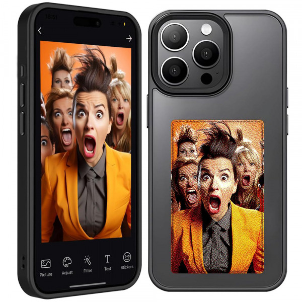 Husa pentru Apple iPhone 15 Pro, Techsuit, SmartScreen NFC, Neagra