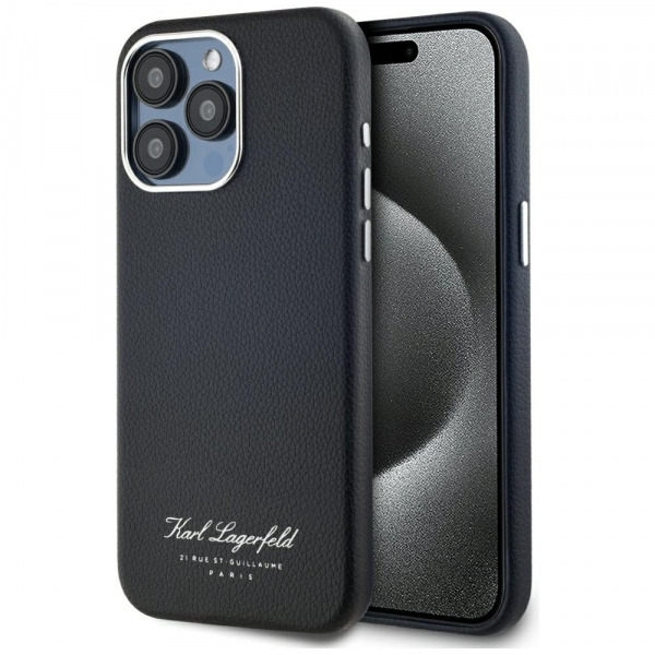 Husa pentru Apple iPhone 15 Pro, Karl Lagerfeld, Grained Hotel RSG, Neagra