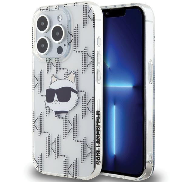 Husa pentru Apple iPhone 15 Pro Max, Karl Lagerfeld, IML Electroplated Choupette Head, Transparenta