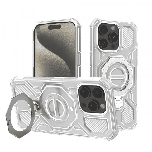 Husa pentru Apple iPhone 15 Pro Max, Techsuit, Carbon Shield Pro, Alba