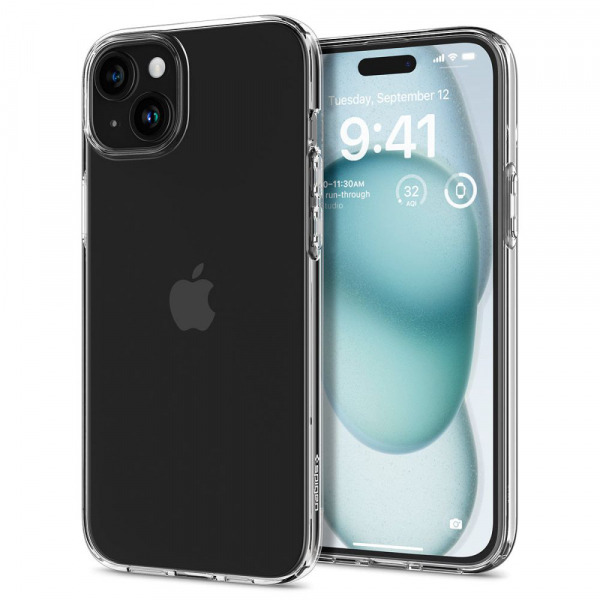 Husa pentru Apple iPhone 15, Spigen, Liquid Crystal, Transparenta