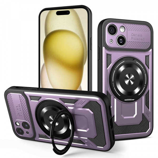 Husa pentru Apple iPhone 15, Techsuit, RuggedCam, Mov