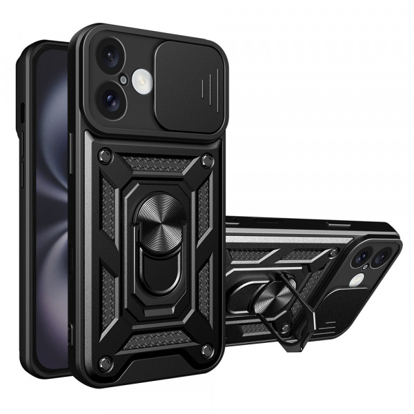 Husa pentru Apple iPhone 16, Techsuit, CamShield, Neagra
