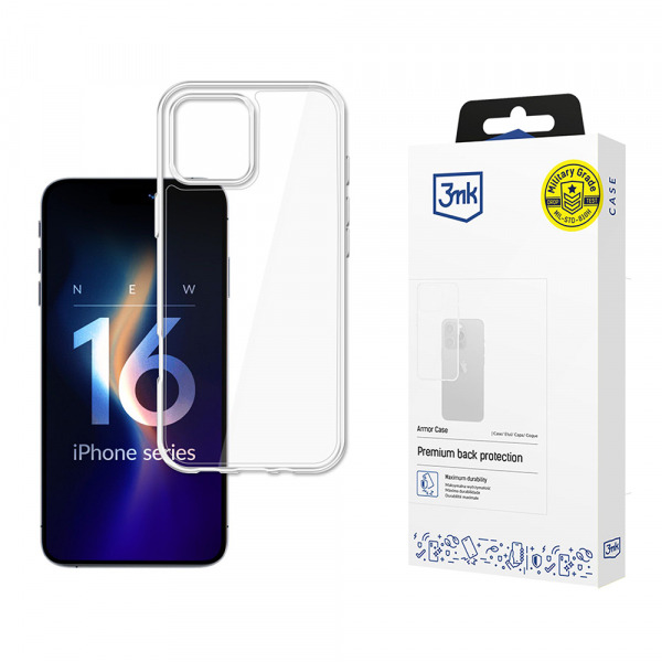 Husa pentru Apple iPhone 16 Pro, 3MK, Armor, Transparenta