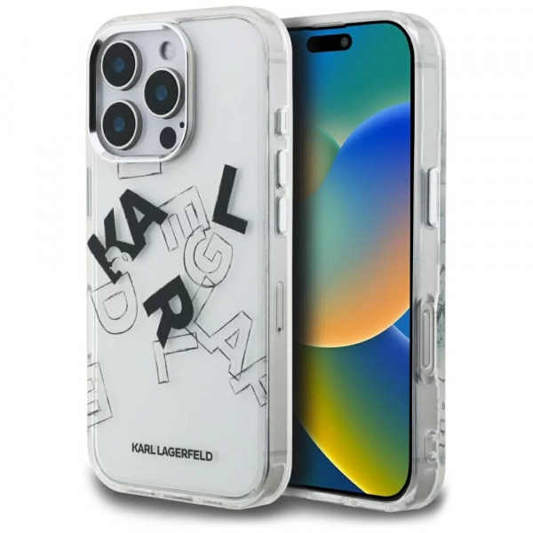Husa pentru Apple iPhone 16 Pro, Karl Lagerfeld, IML Sketched Graphic Logo, Transparenta