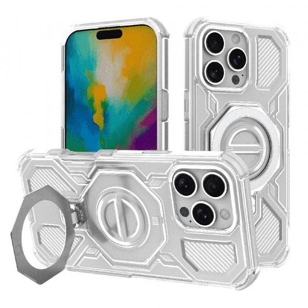Husa pentru Apple iPhone 16 Pro, Techsuit, Carbon Shield Pro, Alba