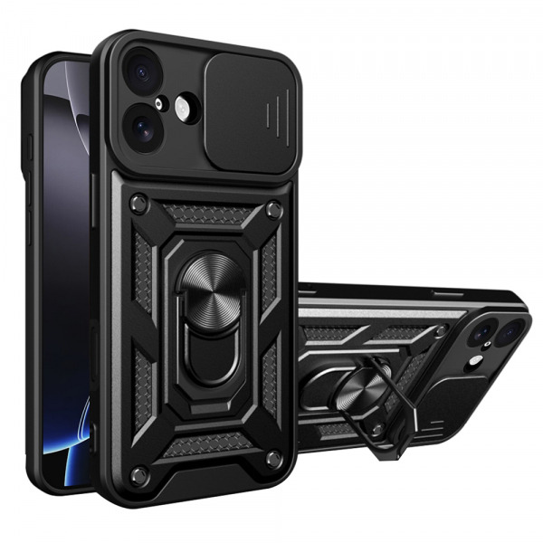 Husa pentru Apple iPhone 17, Techsuit, CamShield, Neagra