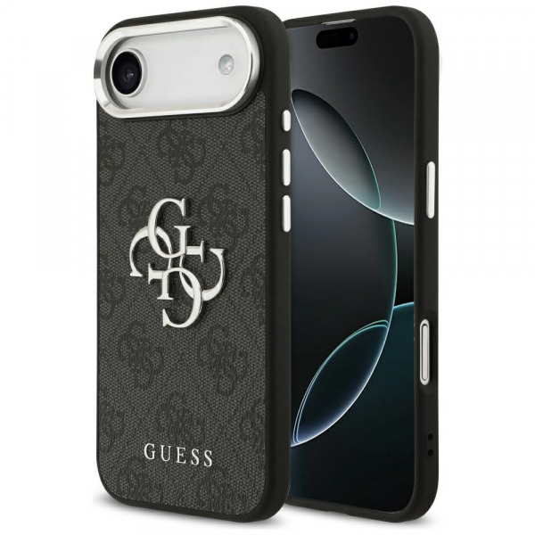 Husa pentru Apple iPhone 17 Air, Guess, Big 4G Logo Classic, Neagra Argintie