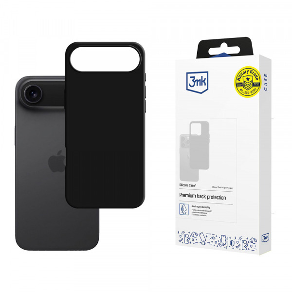 Husa pentru Apple iPhone 17 Air, 3MK, Silicone, Neagra