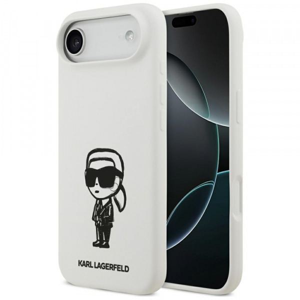 Husa pentru Apple iPhone 17 Air, Karl Lagerfeld, Sketch and Logo Karl, Alba