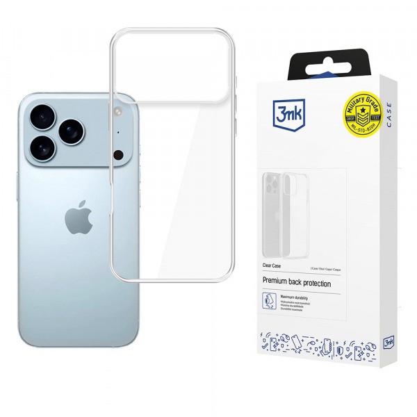 Husa pentru Apple iPhone 18 Pro / 17 Pro, 3MK, Clear, Transparenta