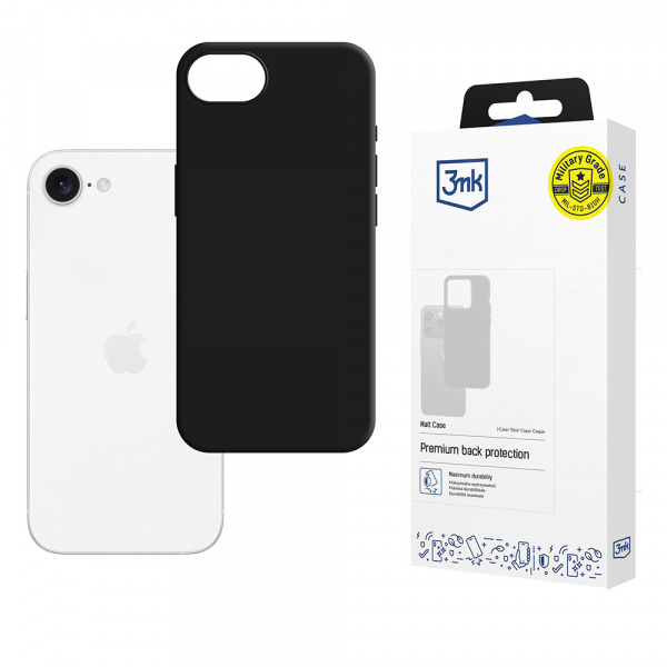 Husa pentru Apple iPhone 17e / 16e, 3MK, Neagra Mata