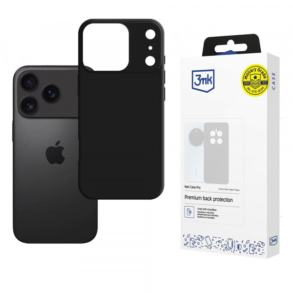 Husa pentru Apple iPhone 18 Pro / 17 Pro, 3MK, Pro, Neagra Mata