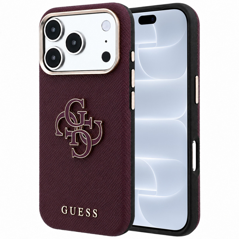 Husa pentru Apple iPhone 18 Pro / 17 Pro, Guess, Grained Big Resin Logo, Visinie