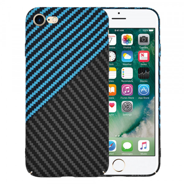Husa pentru Apple iPhone SE (2022) / SE (2020) / 8 / 7, Techsuit, Carbonite FiberShell, Neagra Bleu