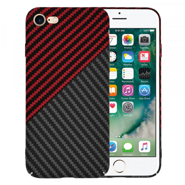 Husa pentru Apple iPhone SE (2022) / SE (2020) / 8 / 7, Techsuit, Carbonite FiberShell, Neagra Rosie
