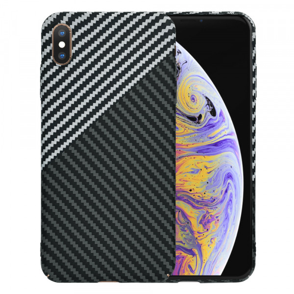 Husa pentru Apple iPhone XS Max, Techsuit, Carbonite FiberShell, Neagra Gri