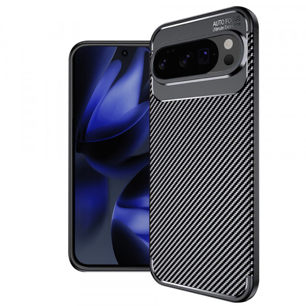 Husa pentru Google Pixel 10 Pro XL, Techsuit, CarbonFiber, Neagra