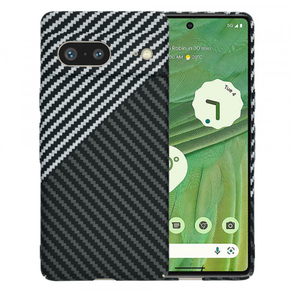 Husa pentru Google Pixel 7, Techsuit, Carbonite FiberShell, Neagra Gri