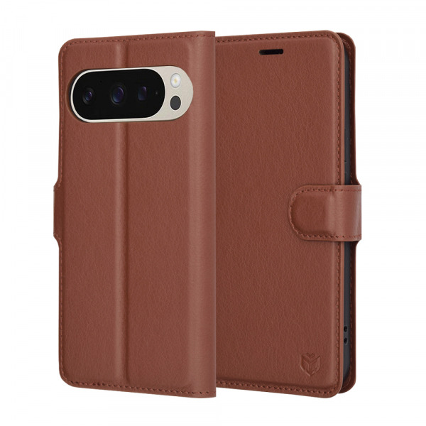 Husa pentru Google Pixel 9 / 9 Pro, Techsuit, Leather Folio, Maro