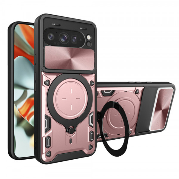 Husa pentru Google Pixel 9 Pro XL, Techsuit, CamGuard Pro, Roz Aurie