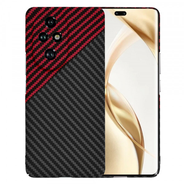Husa pentru Honor 200 Pro, Techsuit, Carbonite FiberShell, Neagra Rosie