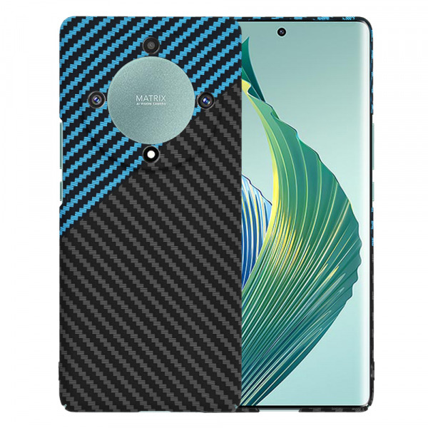 Husa pentru Honor Magic5 Lite, Techsuit, Carbonite FiberShell, Neagra Bleu
