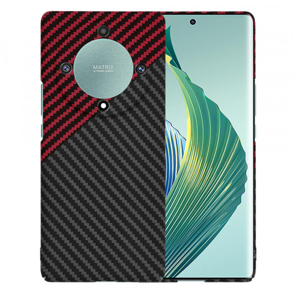 Husa pentru Honor Magic5 Lite, Techsuit, Carbonite FiberShell, Neagra Rosie