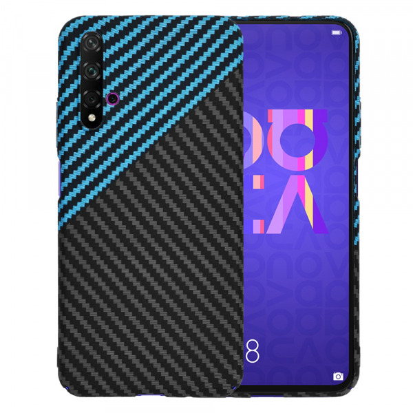 Husa pentru Huawei nova 5T / Honor 20, Techsuit, Carbonite FiberShell, Neagra Bleu