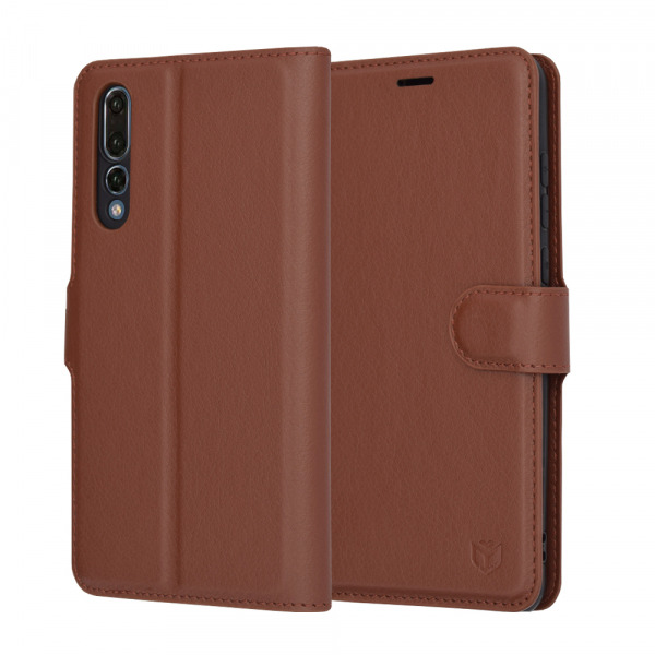 Husa pentru Huawei P20 Pro, Techsuit, Leather Folio, Maro