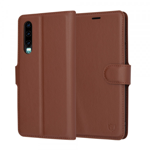 Husa pentru Huawei P30, Techsuit, Leather Folio, Maro