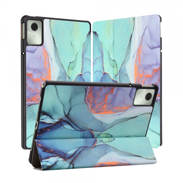Husa pentru Lenovo Tab M11, Techsuit, FoldPro Green Time, Multicolor