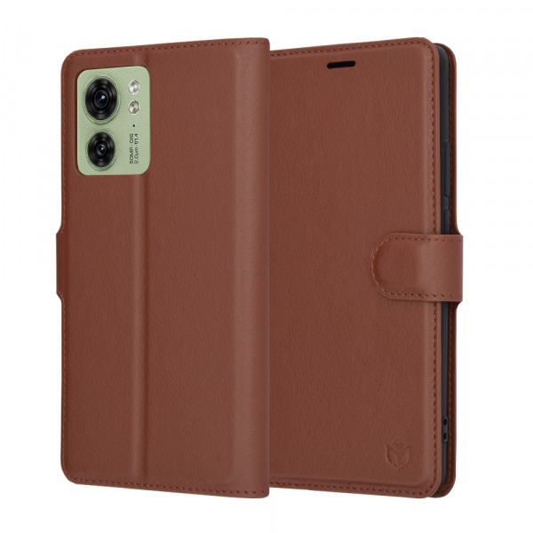 Husa pentru Motorola Edge (2023) / Edge 40, Techsuit, Leather Folio, Maro