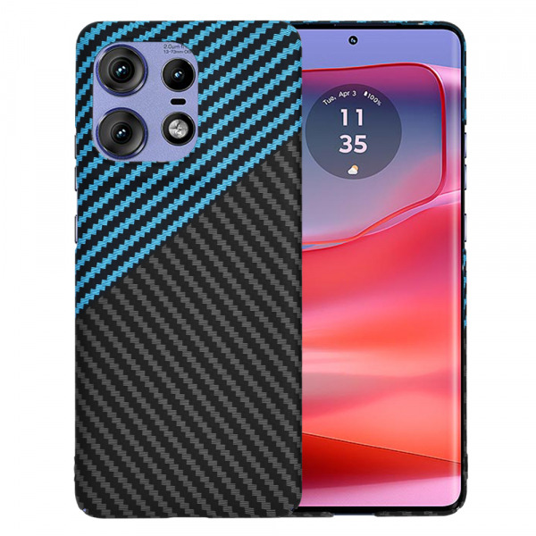 Husa pentru Motorola Edge 50 Pro, Techsuit, Carbonite FiberShell, Neagra Bleu