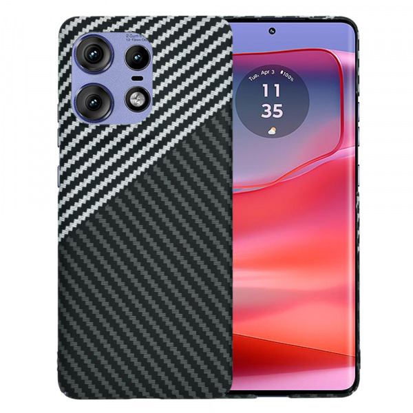 Husa pentru Motorola Edge 50 Pro, Techsuit, Carbonite FiberShell, Neagra Gri