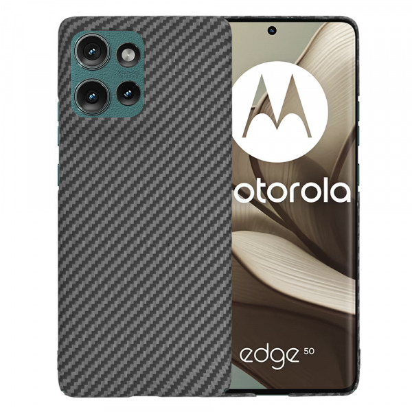Husa pentru Motorola Edge 50, Techsuit, Carbonite FiberShell, Neagra