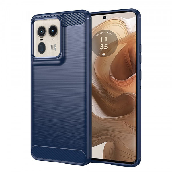 Husa pentru Motorola Edge 50 Ultra, Techsuit, Carbon, Albastra