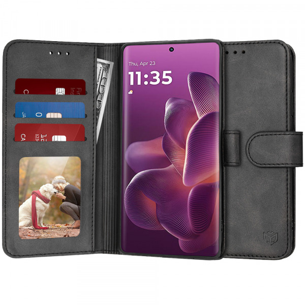 Husa pentru Motorola Edge 60 Pro, Techsuit, Diary Book, Neagra