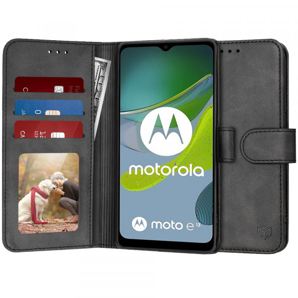 Husa pentru Motorola Moto E13, Techsuit, Diary Book, Neagra